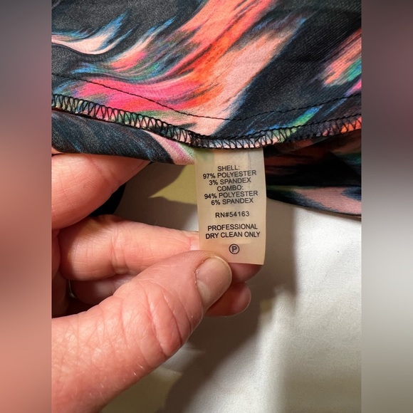 CALVIN KLEIN Navy abstract print sleeveless round neck dress size 8. - Picture 10 of 12